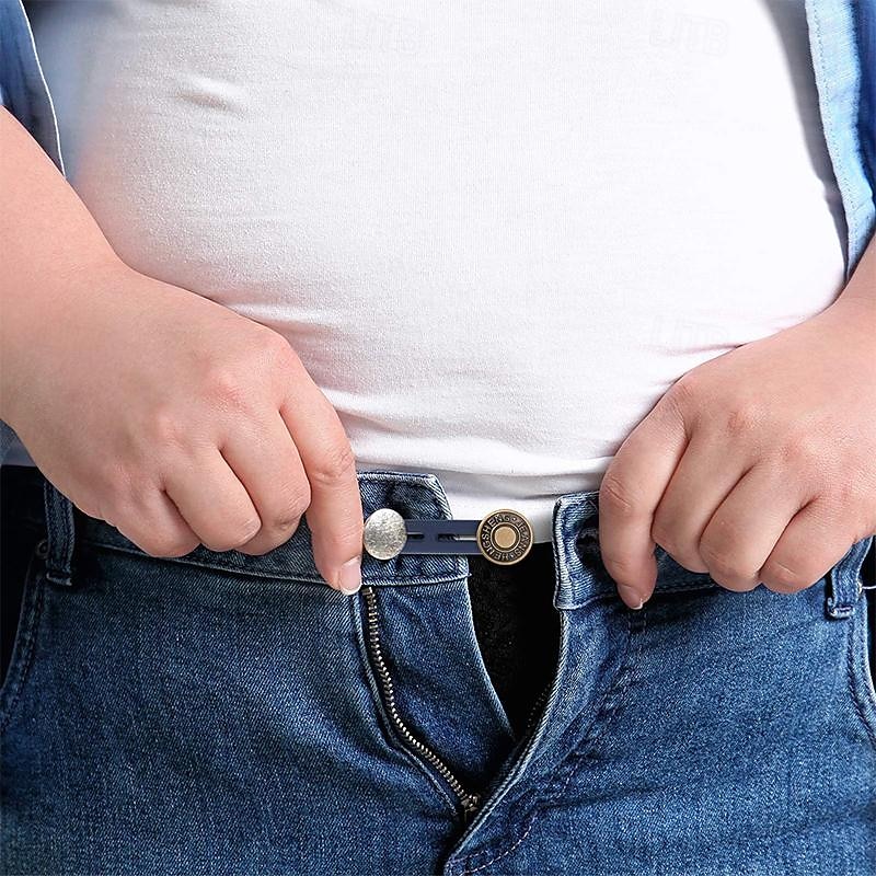 6 PCS Pants Extender Button Waistband Extender Buttons for Men and Women Jeans Waist Extender Metal Buttons No Sew Button for Extender Jeans Pants Collar Perfect To Any Jeans Pants3
