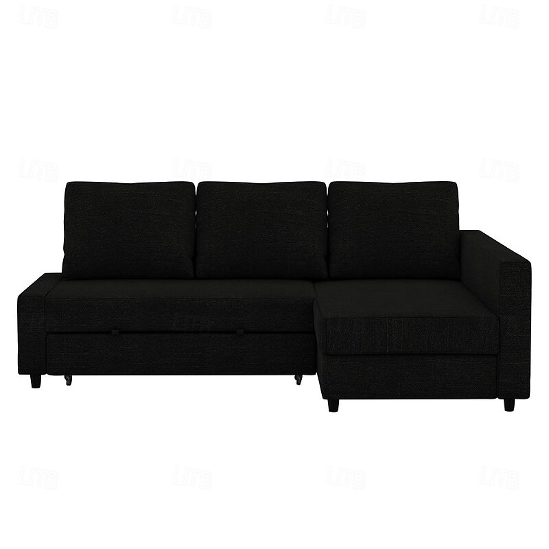 Linen Sofa Cover with Storage Solid Color Quilted Cotton and Linen Slipcovers FRIHETcover LITB PRIME cover 7