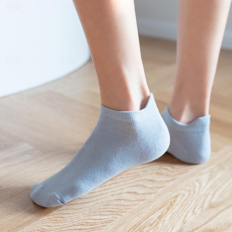 10 Pairs Women's Ankle Socks Low Cut Socks Work Daily Holiday Solid Color Cotton Sporty Casual Vintage Retro Casual Sports Socks3