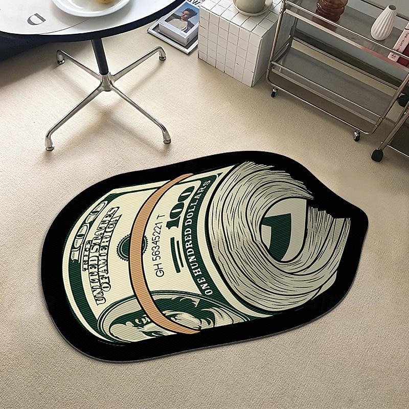 Dollar Bill Rug Art Money Creative Carpet Cozy Soft Bedroom Carpets Bedside Rugs Living Room Decoration Rug Non-Slip Absorbent Floor Mats3