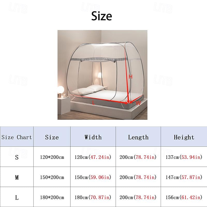 79" Double Door Mosquito Net Plus Size Mosquito Tent Increase Density Gauze Mosquito Net for Bed Mosquito Netting Free Installation2