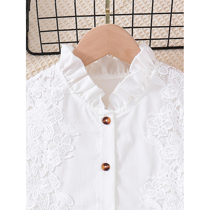 2 Pieces Kids Girls' Solid Color Crewneck Dress Suits Set Sleeveless Fashion School 7-13 Years Summer White4