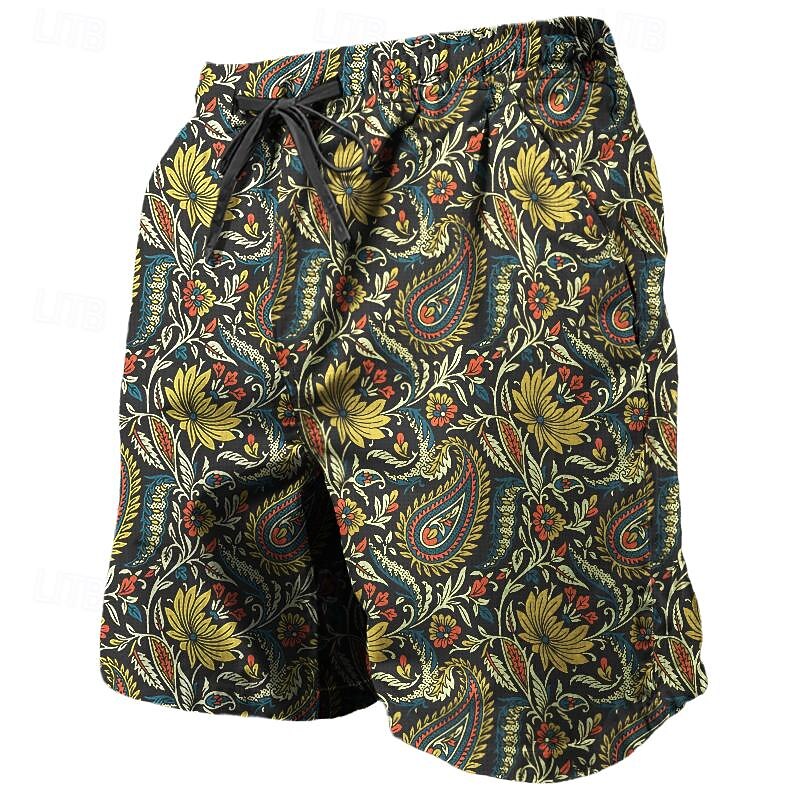 Men's Paisley Gradient Sweat Shorts Beach Shorts Terry Shorts Mid Waist Casual Athleisure Daily Holiday Streetwear Drawstring Elastic Waist 3D Print Designer Clothing Apparel4