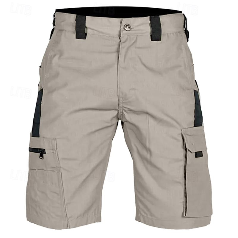 Men's Tactical Shorts Cargo Shorts Shorts Buttons Multi Pocket Color Block Comfort Wearable Short Casual Daily Holiday Fashion Classic Black Green