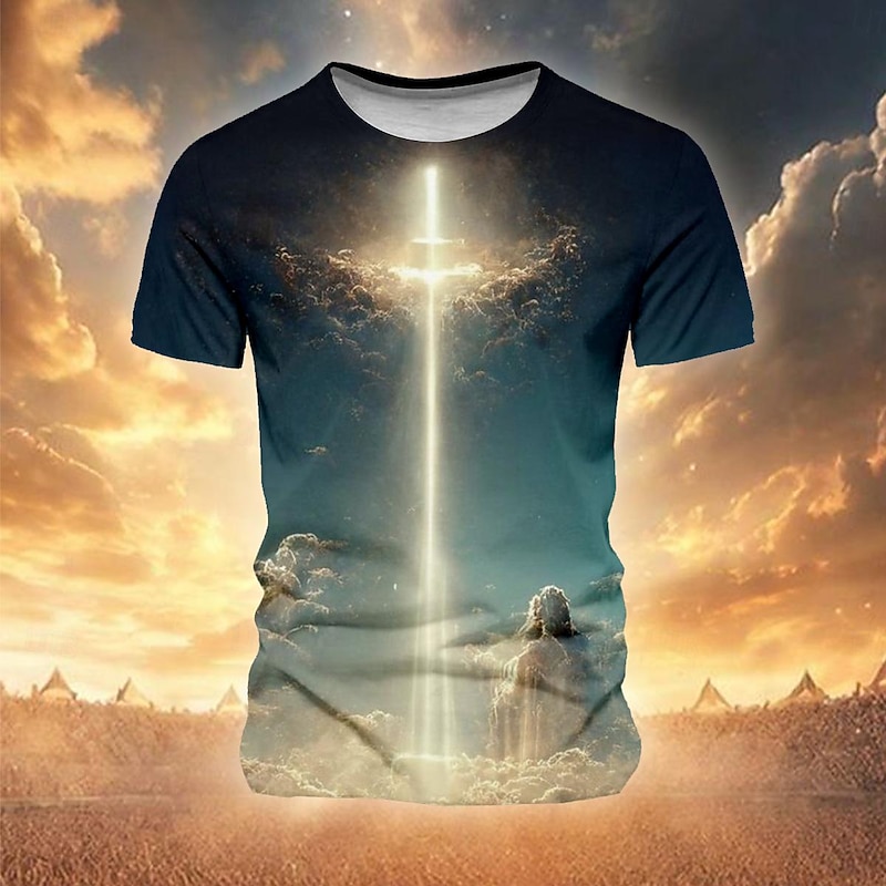 Men's Graphic T Shirt Short Sleeve T shirt 3D Print Crew Neck Shirt Casual Street Style Holiday Going out Black Orange Brown Spring & Summer Clothing Apparel S M L XL XXL 2XL 3XL