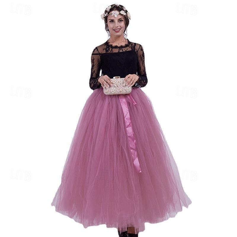 Elegant Rococo Long Length Petticoat Hoop Skirt Tutu Under Skirt Fancy Dress Women's Halloween Carnival Masquerade Party & Evening Carnival of Venice Adults Skirt4