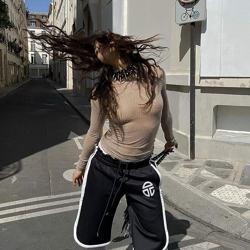 Sexy Y2K Year 2000 T-shirt Goth Girl Rhinestone Women's Halloween Carnival Masquerade Party / Evening T-shirt2