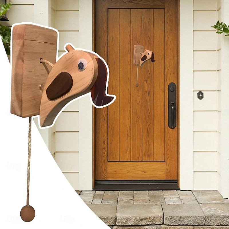 Vintage Woodpecker Knocker - Handcrafted Wooden Doorbell for a Timeless and Welcoming Entryway Statement Add a Touch of Nostalgic Charm to Your Home 2