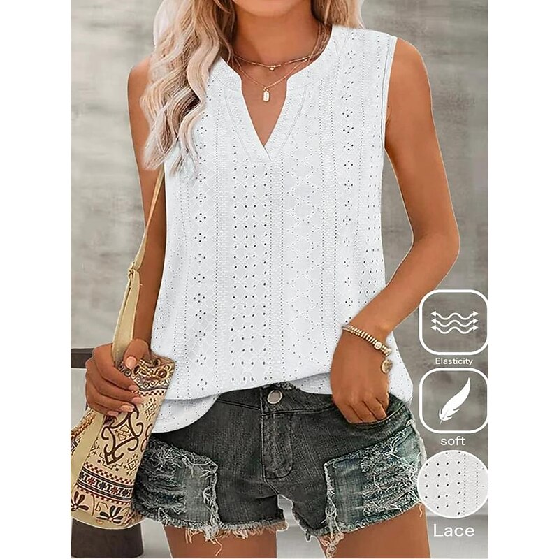 Women's Camisole Tank Top Crew Neck White Pink Purple Green Summer