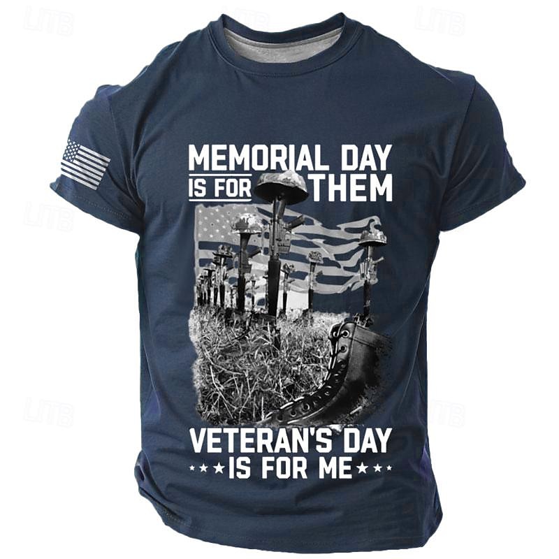 Veterans Day Men's Patriot Patriotic Veteran Gun T shirt Short Sleeve T shirt 3D Print Crew Neck Shirt Daily Military Street Casual Black Red Blue Summer Spring Clothing Apparel S M L XL XXL4