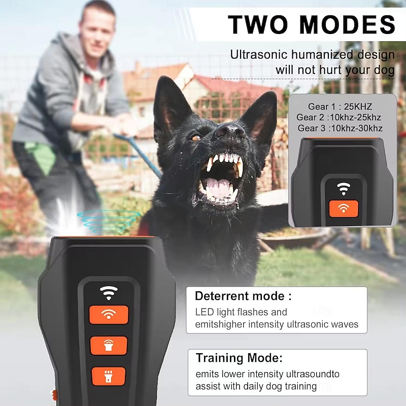 Pet Dog Repeller Ultrasonic Dog Training Device Rechargeable Anti Dog Bark Deterrent Device Outdoor Pets Dogs Repellent Training3