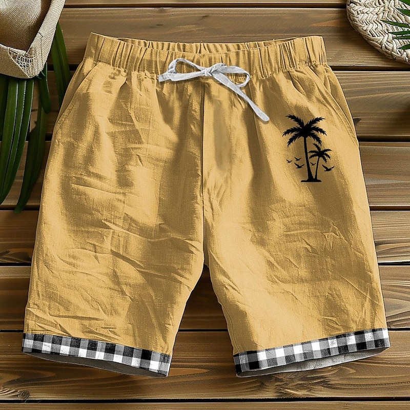 Men's Graphic Coconut Tree Shorts Summer Shorts Beach Shorts Mid Waist Designer Ethnic Style Casual Daily Holiday Drawstring Elastic Waist 3D Print Designer Clothing Apparel2