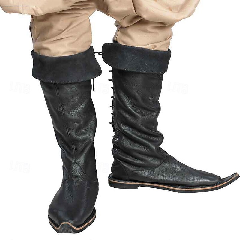 Retro Vintage Medieval Renaissance Shoes Flat Jazz Boots Pirate Knight Ritter Viking Fancy Dress Men's Women's Unisex Celtic Pirate Masquerade Event / Party Masquerade Adults' Shoes All Seasons