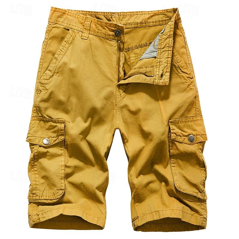 Men's Tactical Shorts Cargo Shorts Shorts Buttons Multi Pocket Plain Wearable Short Outdoor Daily Going out Fashion Classic Black Army Green