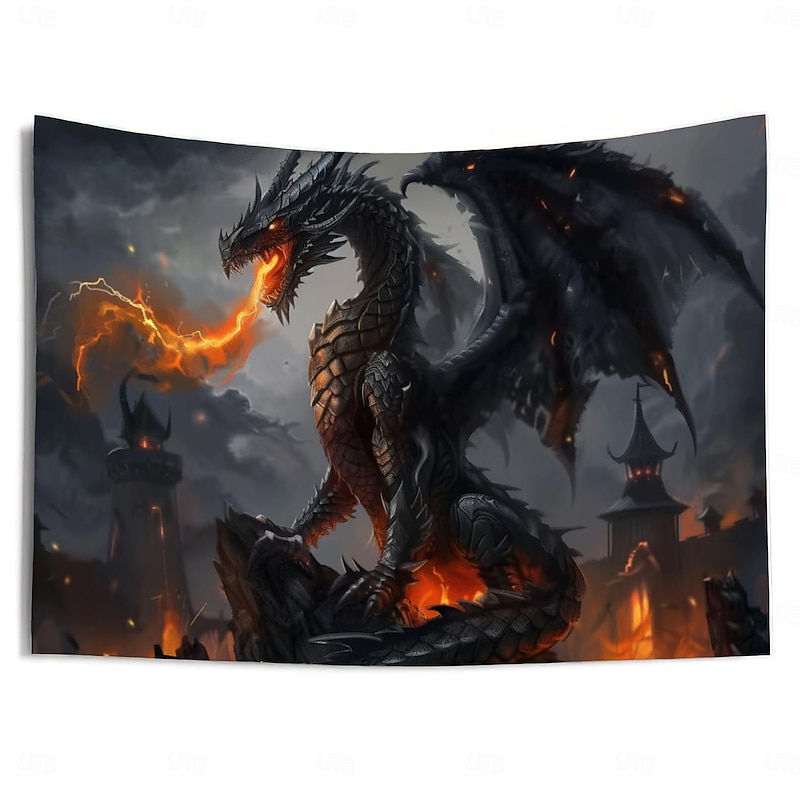 Wild Dragon Hanging Tapestry Wall Art Large Tapestry Mural Decor Photograph Backdrop Blanket Curtain Home Bedroom Living Room Decoration3
