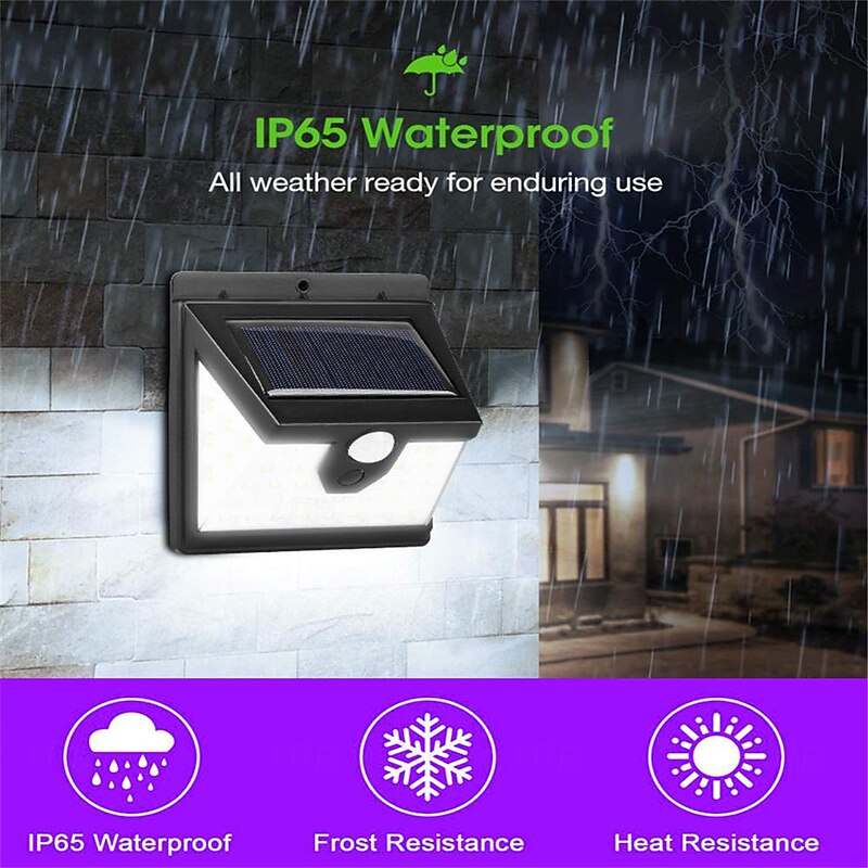 Solar Outdoor Wall Light 40LED IP65 Waterproof Sports Outdoor Wall Light Courtyard Garage Lighting Outdoor Garden 1PC2