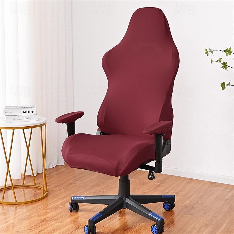 Milk Silk Solid Color Esports Chair Cover Computer Game Internet Cafe Competitive Seat Chair Cover Dust proof Boss Seat Elastic Chair Cover2