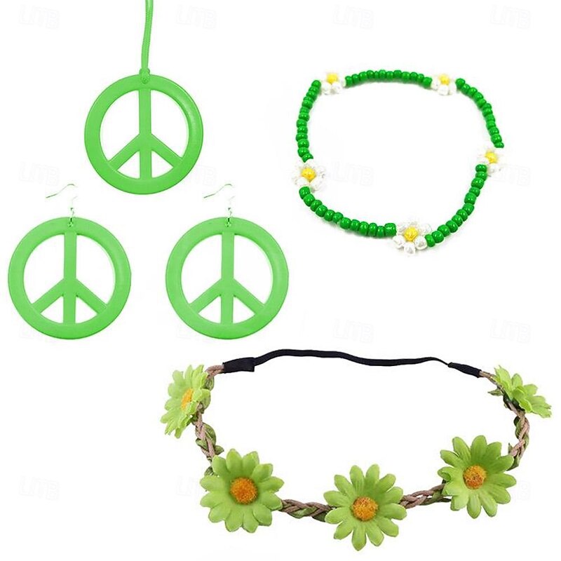 Retro Vintage 1970s Disco Cosplay Costume Necklace Headband Fancy Dress Women's Girls' Kings Day Halloween Carnival Masquerade Party / Evening Holiday Pride Parade Teen Adults' More Accessories All4