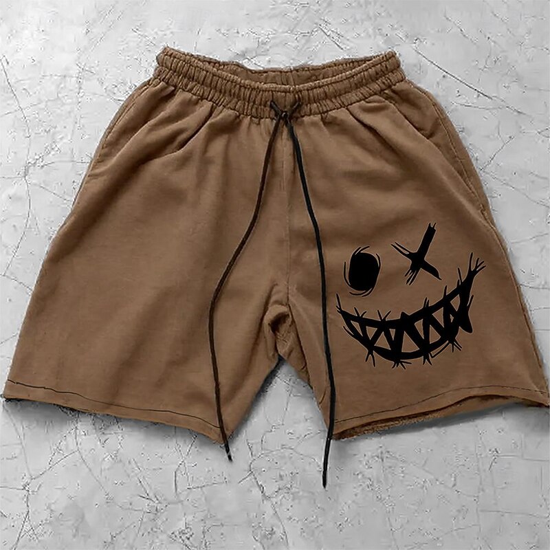 Men's 3D Print Smile Face Shorts Summer Shorts Casual Shorts Mid Waist Fashion Streetwear Designer Casual Daily Holiday Drawstring Pocket Elastic Waist Designer Clothing Apparel