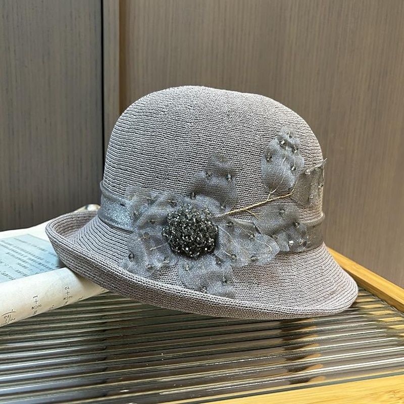 Fascinators Hats Headwear Tulle Acrylic / Cotton Bucket Hat Fedora Hat Straw Hat Casual Holiday Elegant Vintage With Rhinestone Feather Headpiece Headwear2