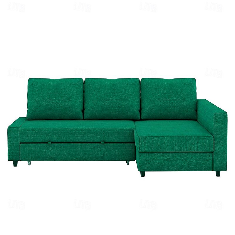 Linen Sofa Cover with Storage Solid Color Quilted Cotton and Linen Slipcovers FRIHETcover LITB PRIME cover 20