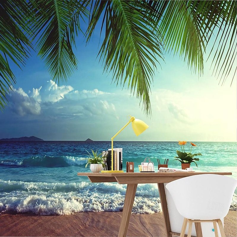 Cool Wallpapers Beach Wallpaper Wall Mural Wall Sticker Covering Print Peel and Stick Removable Self Adhesive Secret Forest PVC / Vinyl Home Decor3