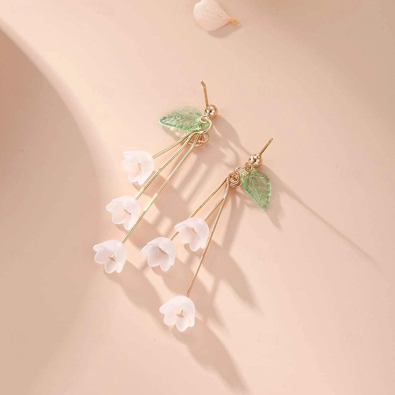 1 Pair Stud Earrings Drop Earrings For Women's Wedding Party Evening Date Alloy Fancy Fashion Petal3