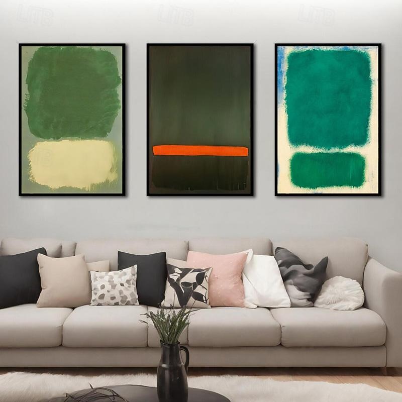 Handpainted Sky Blue Mark Rothko Canvas Painting Abstract Art Decor Modern Wall Art Contemporary Painting Home Decor Gift Stretched Frame Ready to Hang4