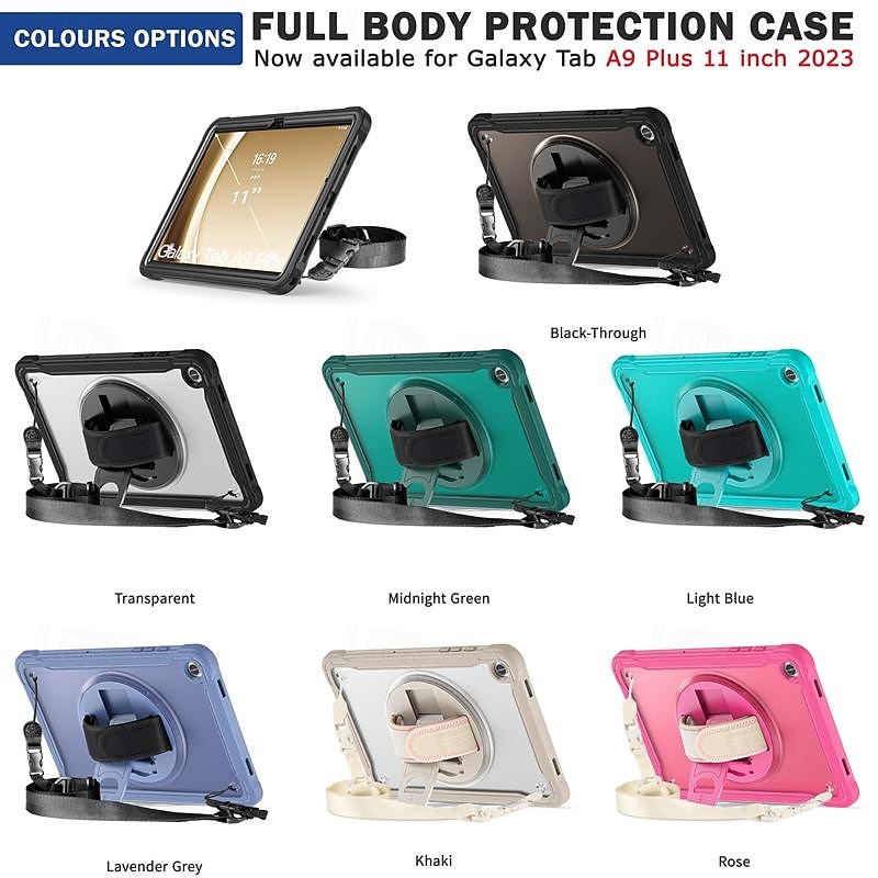 Tablet Case Cover For Samsung Galaxy Tab A9 8.7" A9 Plus 11" Portable Handle Pencil Holder Armor TPU PC2