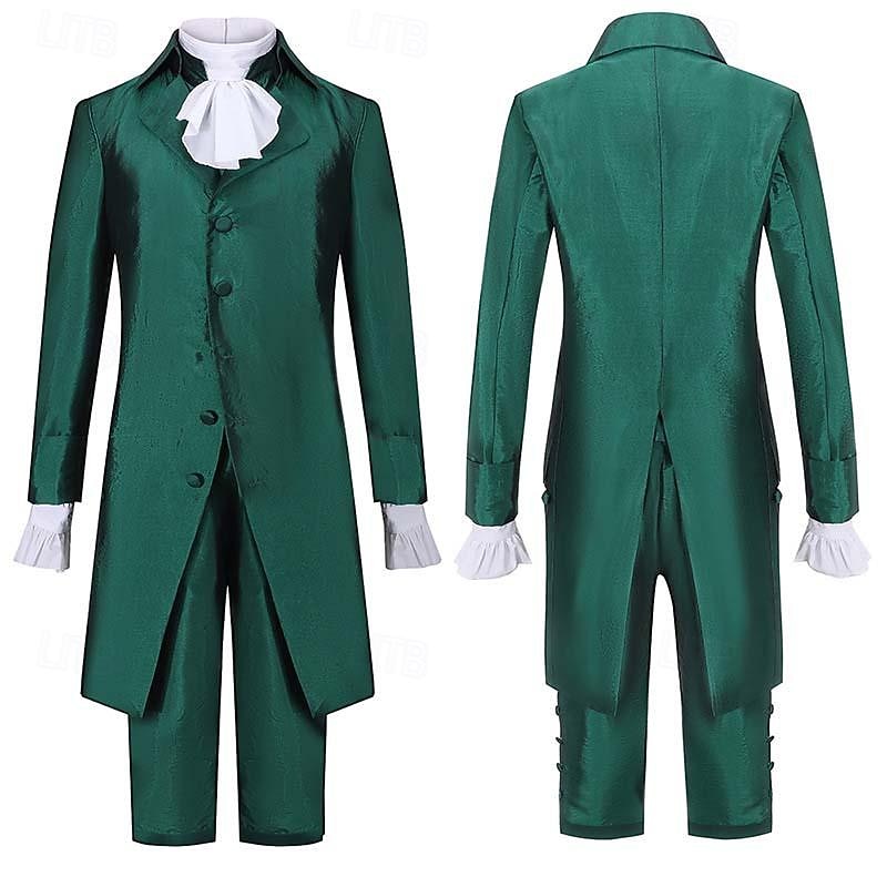 Rococo Renaissance Vacation Dress Outfits Prince Alexander Hamilton Nobleman Fancy Dress Men's Royal Halloween Carnival Masquerade Musical Theatre Carnival of Venice Adults Coat Vest Blouse