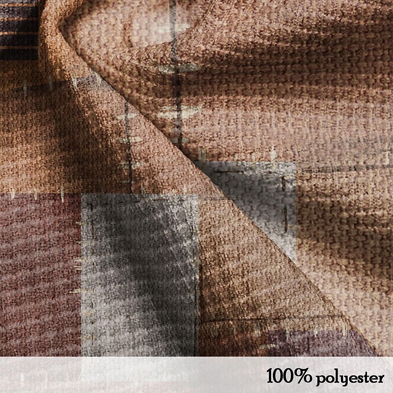 Waffle Plaid Men's 3D Print T shirt Tee Henley Shirt Casual Daily T shirt Brown Short Sleeve Henley Shirt Summer Clothing Apparel S M L XL XXL XXL 3XL3