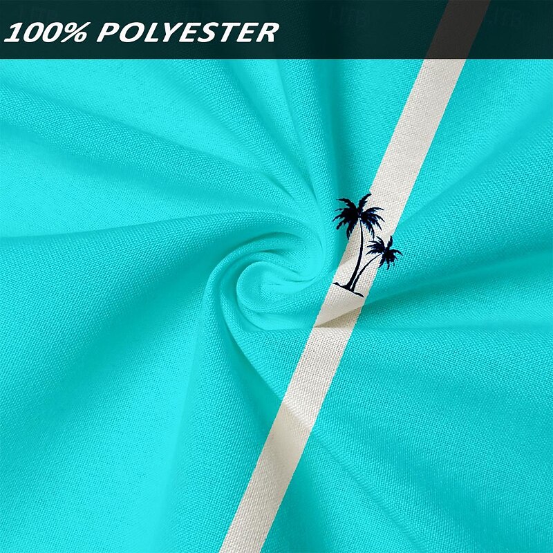 Men's Stripe Coconut Palm Tropical Plants Shirt Summer Shirt Casual Shirt Short Sleeve Shirt Lapel Hawaiian Comfortable Resort Vacation Casual Daily Yellow Blue S M L3