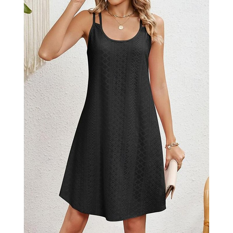 Women's Midi Dress White Dress Black Dress Graduation Dress Lace Dress Streetwear Casual A Line Vacation Street Holiday Loose Fit Short Sleeve V Neck Black White Pink Green Summer2