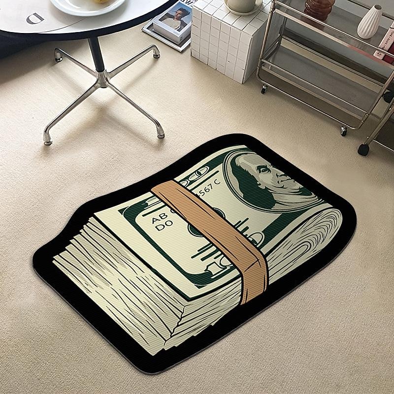 Dollar Bill Rug Art Money Creative Carpet Cozy Soft Bedroom Carpets Bedside Rugs Living Room Decoration Rug Non-Slip Absorbent Floor Mats4