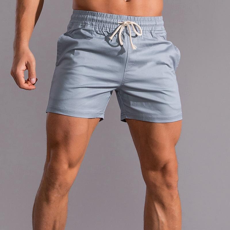 Men's Athletic Shorts Shorts Summer Shorts Work Shorts Pocket Drawstring Elastic Waist Plain Comfort Breathable Short Outdoor Sports Classic Casual White Pink