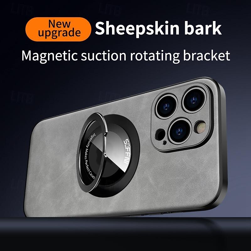 Phone Case For iPhone 16 15 14 Pro Max Plus 15 14 Pro Max 13 12 11 Pro Max Back Cover with Stand Holder Support Wireless Charging Shockproof TPU PU Leather2