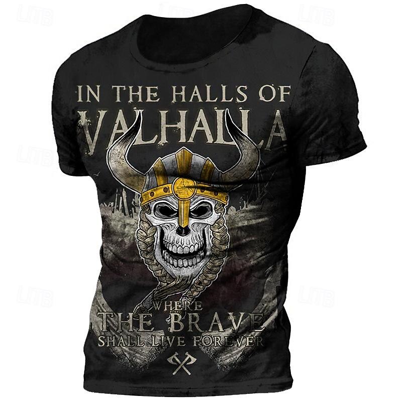 Viking Tattoo T-shirt Print 3D Graphic For Men's Adults' Halloween Carnival Masquerade 3D Print Casual Daily2