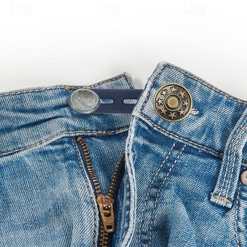 6 PCS Pants Extender Button Waistband Extender Buttons for Men and Women Jeans Waist Extender Metal Buttons No Sew Button for Extender Jeans Pants Collar Perfect To Any Jeans Pants4