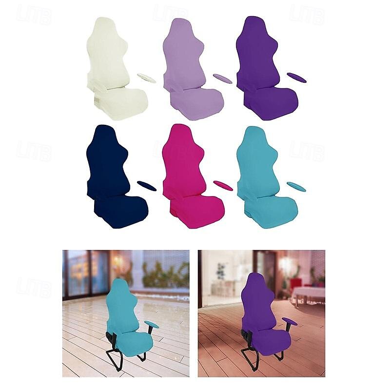 Computer Gaming Chair Slipcovers Solid Universal Washable Dinning Chair