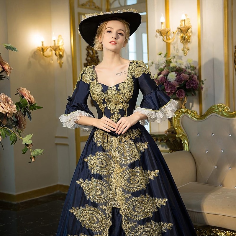 Gothic Rococo Victorian Dress Party Costume Prom Dress Princess Shakespeare Solid Color Ball Gown Fancy Dress Women's Royal Halloween Carnival Valentine's Day Party Evening Party Masquerade Adults'2