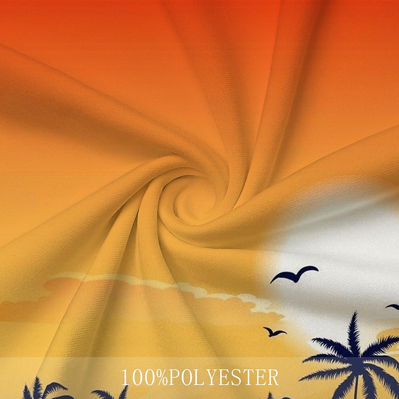 Kentucky Derby Men's Palm Tree Hawaiian Polo Shirts Golf Shirt Short Sleeve Polo Shirts Collared Shirts Beach Wear Vacation Wear Tropical Wear Party Outfits Buttons 3D Print Spring & Summer Yellow3