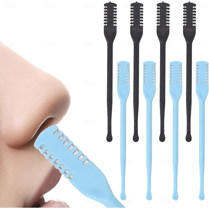 3Pcs Double Sided Nose Hair Knife Manual Nostril Cleaning Nose Hair Trimmer 360 Degree Rotate Nostril Cleaning Scissors2