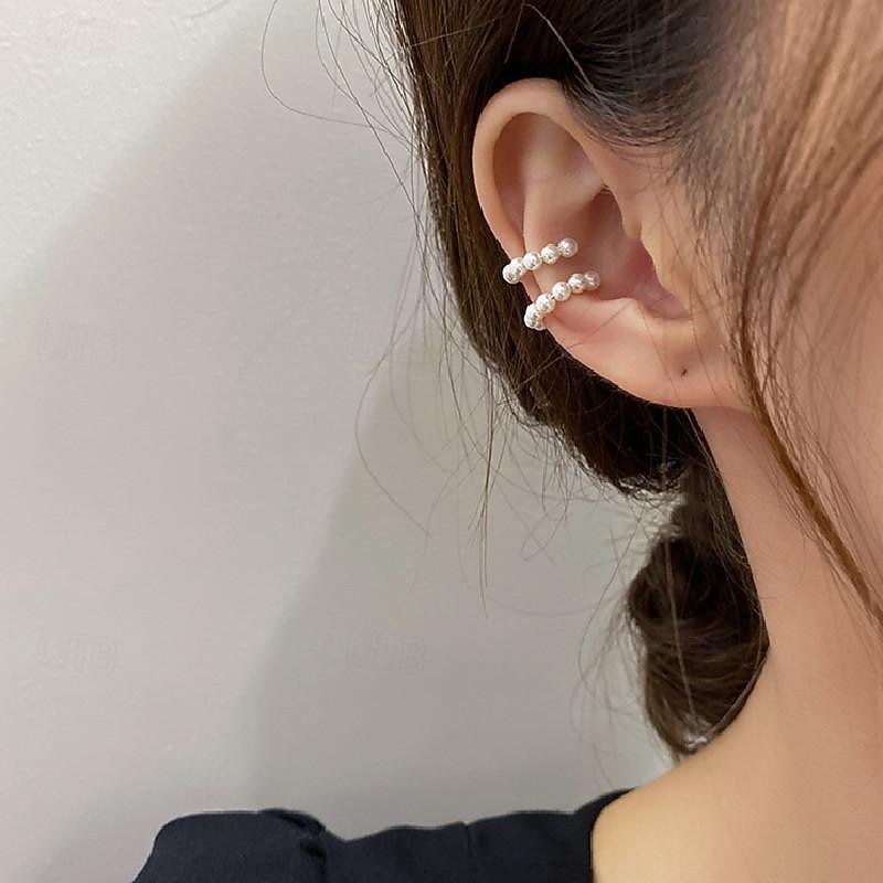 1 Pair Ear Clips For Women's Wedding Birthday Gift Alloy Geometrical Fashion