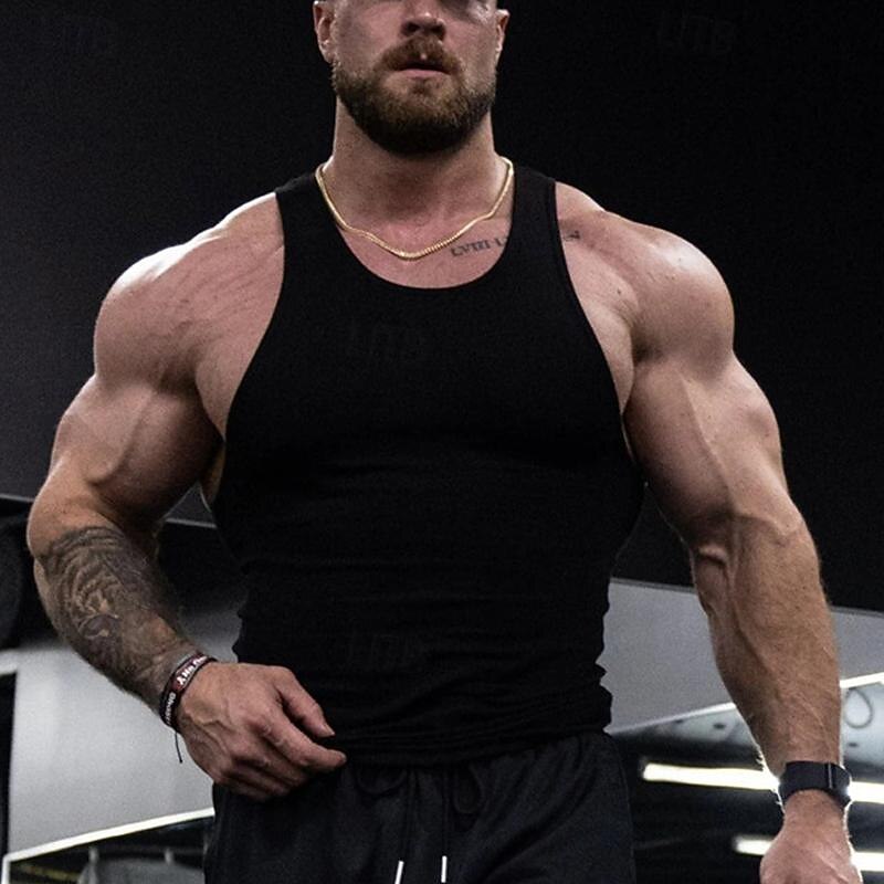 Men's Tank Top Vest Top Undershirt Sleeveless Shirt Sleeveless Crew Neck Spring & Summer Plain Fashion Designer Basic Vacation Street Going out Light Yellow Black White Top Tee for Men 13