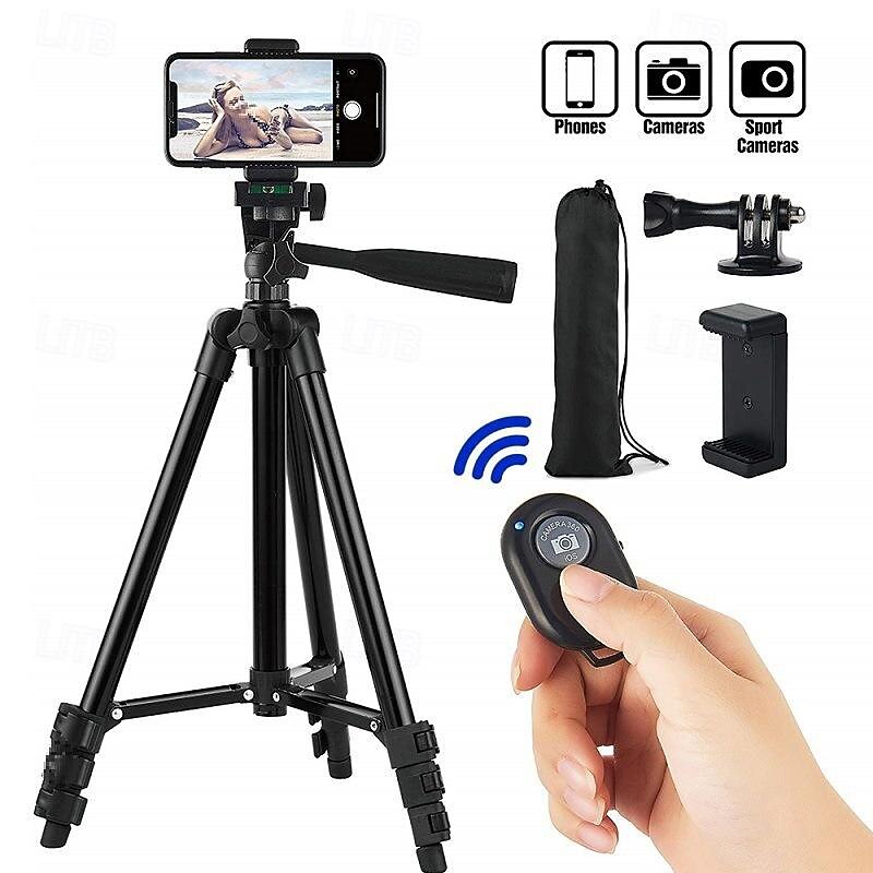 DSLR Tripod For Camera Phone Aluminum Travel Tripode Flexible Lightweight Light Stand Photography for Live Youtube Cellphone3