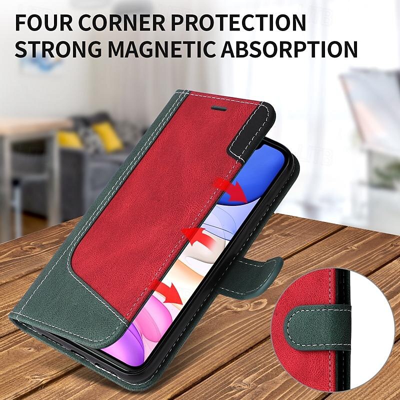 Phone Case For Samsung Galaxy S25 S24 S23 S23 FE S22 S21 Ultra Plus A55 5G A35 5G A25 A15 Wallet Case Magnetic Full Body Protective Kickstand Geometric Pattern TPU PU Leather2