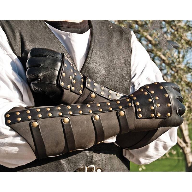 Medieval Renaissance Steampunk Cosplay Costume Armor Masquerade Warrior Viking Crusader Archery Fancy Dress Men's Women's Viking Halloween Masquerade Performance Stage LARP Adults' Bracers Arm Guards