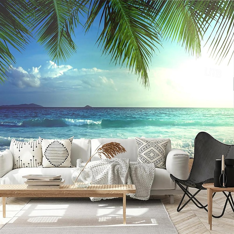 Cool Wallpapers Beach Wallpaper Wall Mural Wall Sticker Covering Print Peel and Stick Removable Self Adhesive Secret Forest PVC / Vinyl Home Decor2