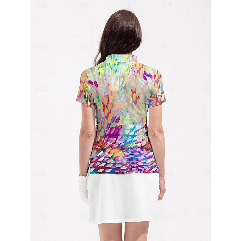 Women's Golf Polo Shirt Yellow Short Sleeve Top Ladies Golf Attire Clothes Outfits Wear Apparel2