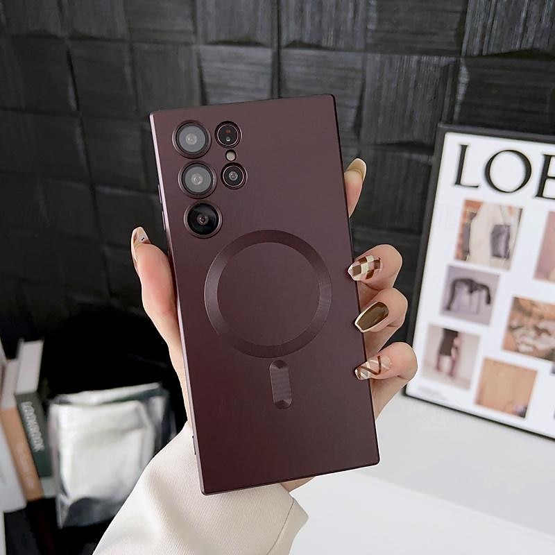 Phone Case For Samsung Galaxy S25 S24 S23 S23 FE S22 S21 Ultra Plus S20 Back Cover Support Wireless Charging Shockproof TPU Plating2